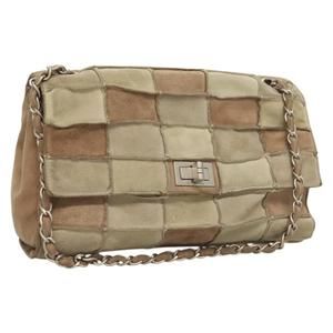 CHANEL 2.55 Chain Shoulder Bag Mouton Beige CC Auth 136060